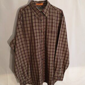 Columbia Men's Size XL Brown & Beige XEO Loose Fit Dress / Casual Shirt